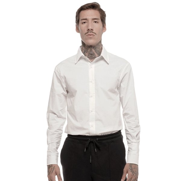 CAMISA BLANCA DE ALGODON ELASTIZADO 80/1